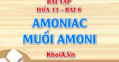 Bài tập Amoniac và Muối Amoni: Giải bài tập 1, 2, 3, 4, 5, 6, 7, 8 trang 37, 38 SGK Hóa 11 bài 8